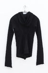 Un Morceau Cutout Back Hooded Shirt UM231SZ11 Black